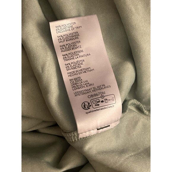 Kimchi Blue Jill Velvet Mini Dress Lace Slits UO Women’s Size M Green Open Back - Picture 9 of 10